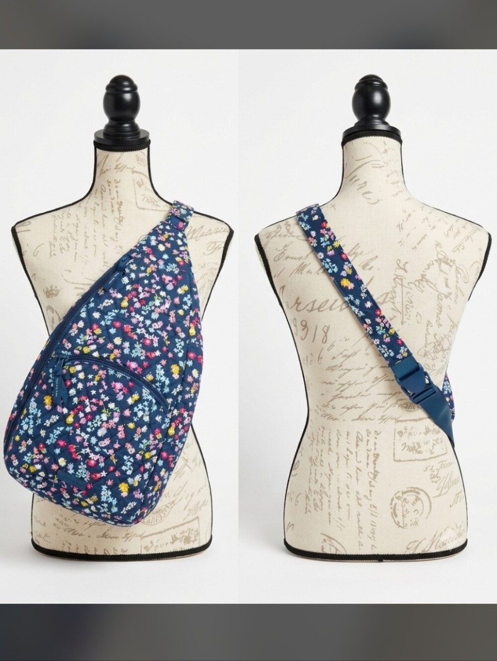 Vera Bradley Essentials Quilted Scattered Wildflowers Crossbody Sling Backpack